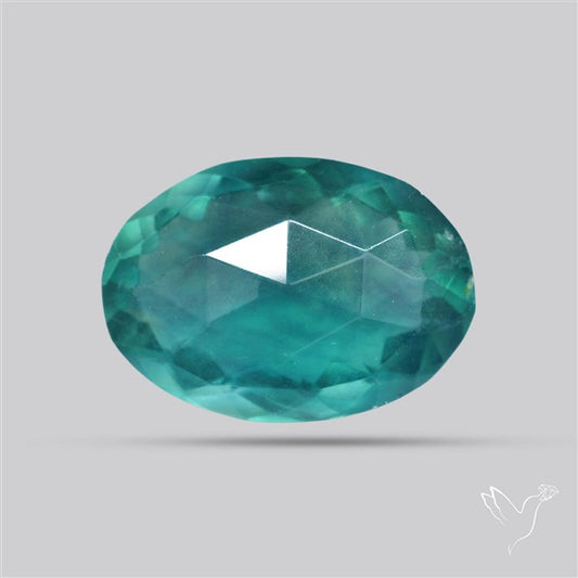 Rose Faceted Belgian Teal Fluorite Rose Cut Top