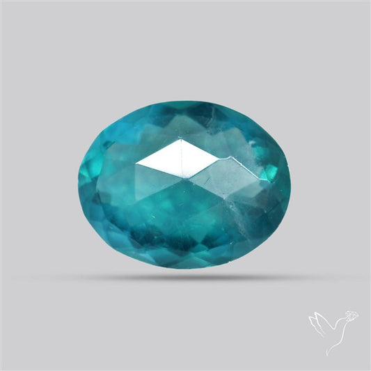 Rose Faceted Belgian Teal Fluorite Rose Cut Top