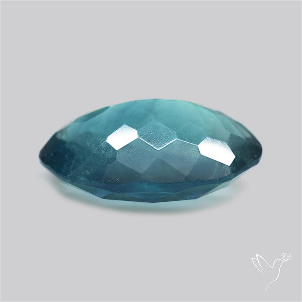 Rose Faceted Belgian Teal Fluorite Rose Cut Top