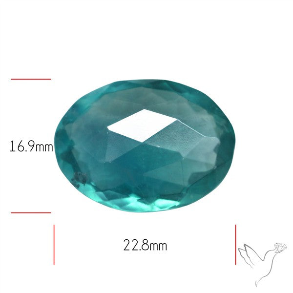 Rose Faceted Belgian Teal Fluorite Rose Cut Top