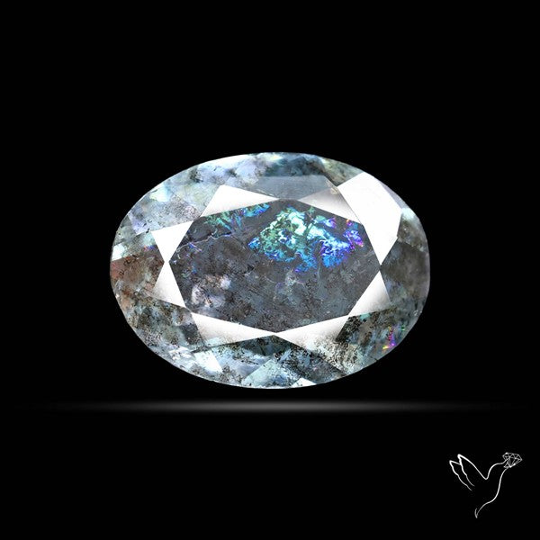 Moss Aquamarine with Rainbow Inclusions