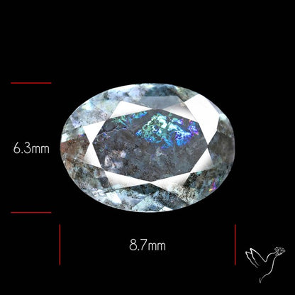 Moss Aquamarine with Rainbow Inclusions