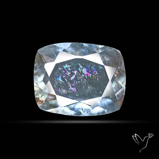 Moss Aquamarine with Rainbow Inclusions