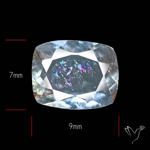 Moss Aquamarine with Rainbow Inclusions