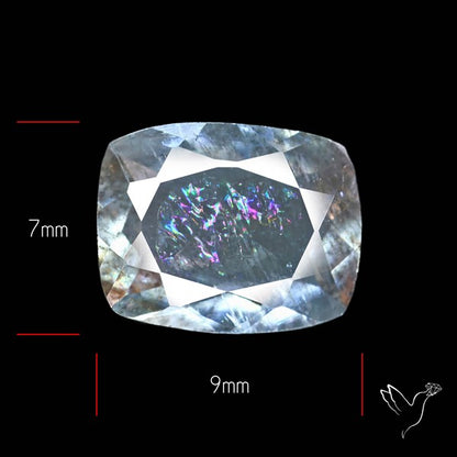 Moss Aquamarine with Rainbow Inclusions