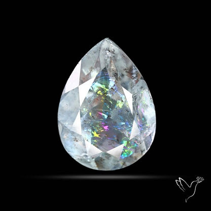 Moss Aquamarine with Rainbow Inclusions