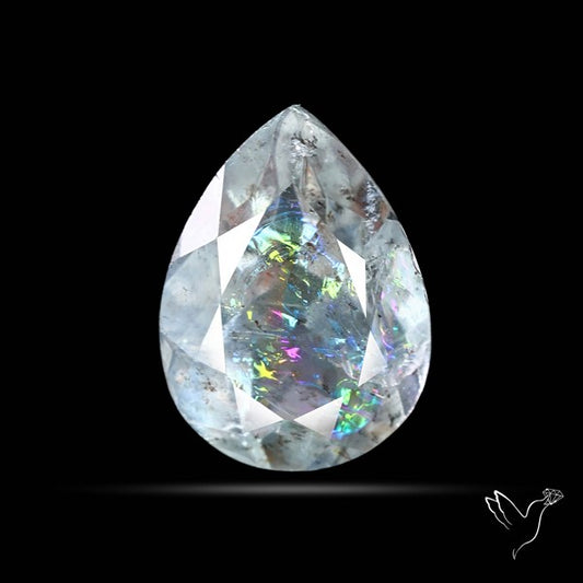 Moss Aquamarine with Rainbow Inclusions