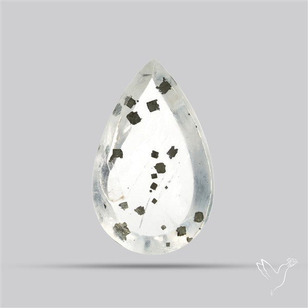 Rare Pyrite Included Quartz Cabochon