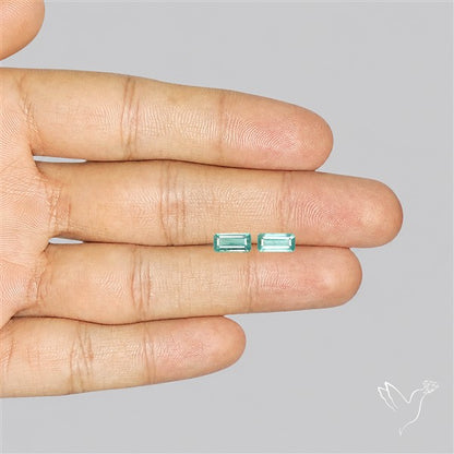 Faceted Paraiba Blue Kyanite Pair