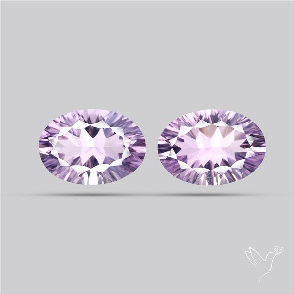 Millennium Cut Amethyst Pair Faceted Fine Gemstone