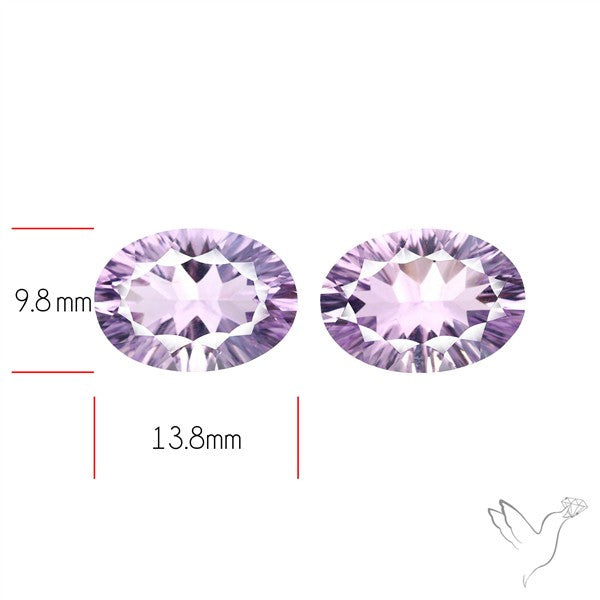 Millennium Cut Amethyst Pair Faceted Fine Gemstone