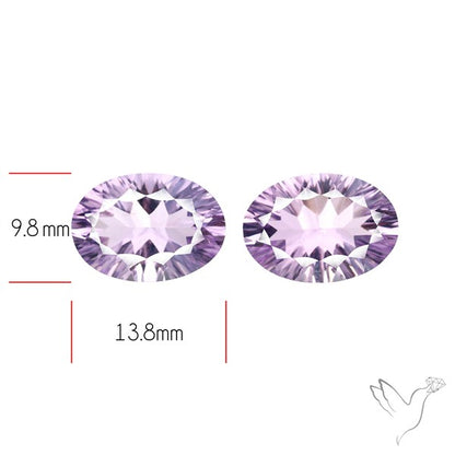 Millennium Cut Amethyst Pair Faceted Fine Gemstone