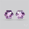 Checkerboard Faceted Amethyst Pair Fine Gemstone Hexagon