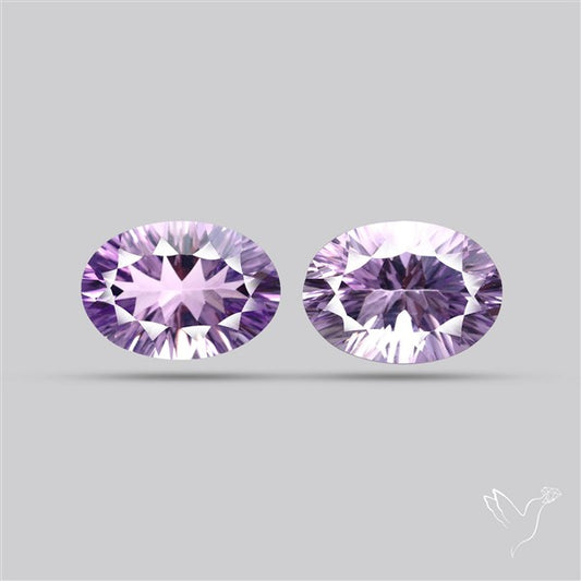 Millennium Cut Amethyst Pair Faceted Fine Gemstone