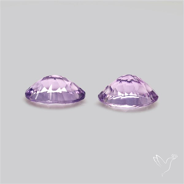 Millennium Cut Amethyst Pair Faceted Fine Gemstone
