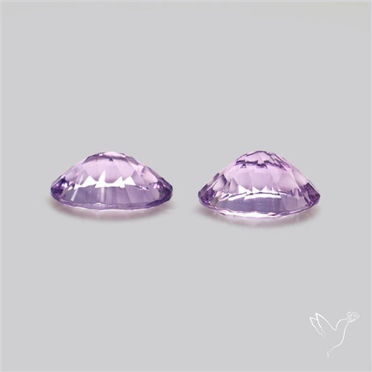 Millennium Cut Amethyst Pair Faceted Fine Gemstone
