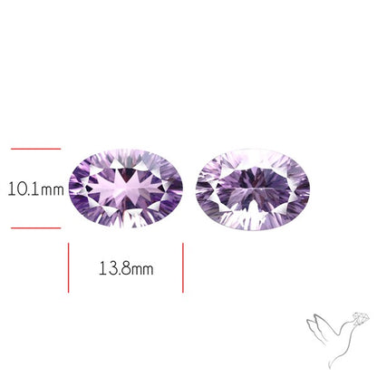 Millennium Cut Amethyst Pair Faceted Fine Gemstone