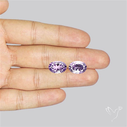 Millennium Cut Amethyst Pair Faceted Fine Gemstone