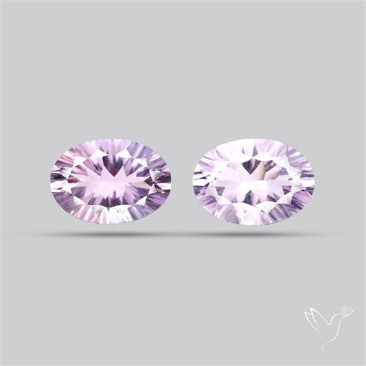 Millennium Cut Amethyst Pair Faceted Fine Gemstone
