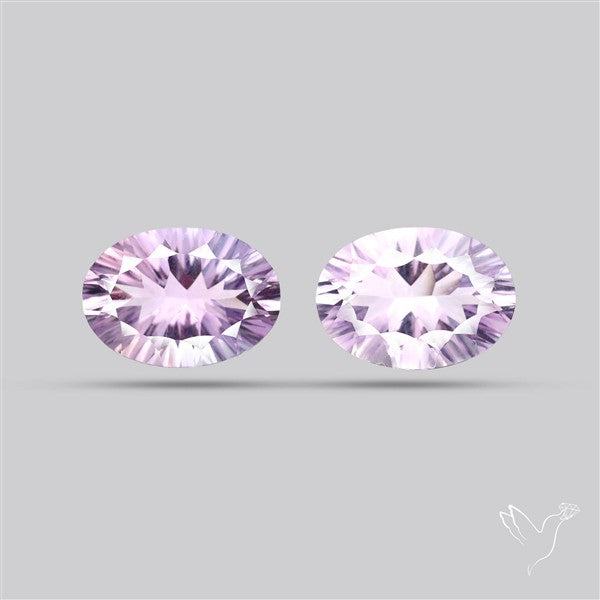 Millennium Cut Amethyst Pair Faceted Fine Gemstone