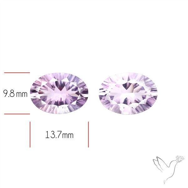 Millennium Cut Amethyst Pair Faceted Fine Gemstone