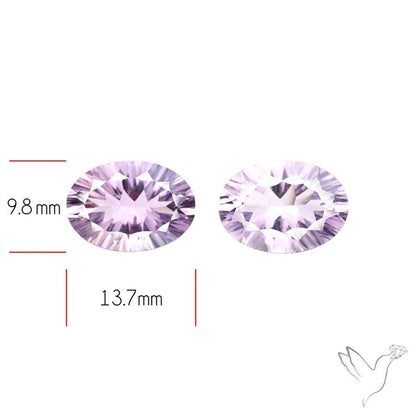 Millennium Cut Amethyst Pair Faceted Fine Gemstone
