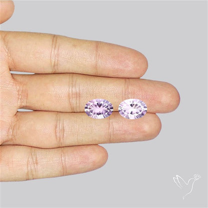 Millennium Cut Amethyst Pair Faceted Fine Gemstone