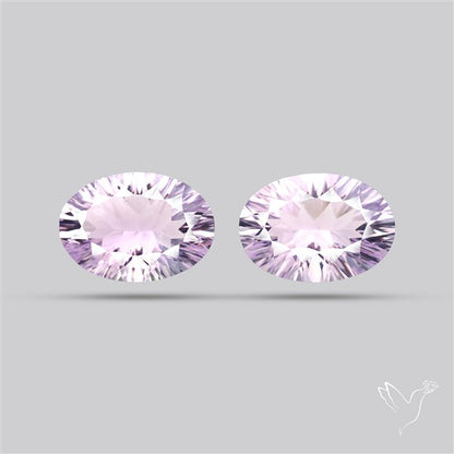 Millennium Cut Amethyst Pair Faceted Fine Gemstone