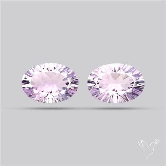 Millennium Cut Amethyst Pair Faceted Fine Gemstone