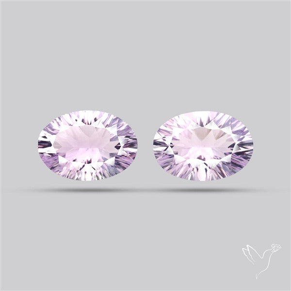 Millennium Cut Amethyst Pair Faceted Fine Gemstone