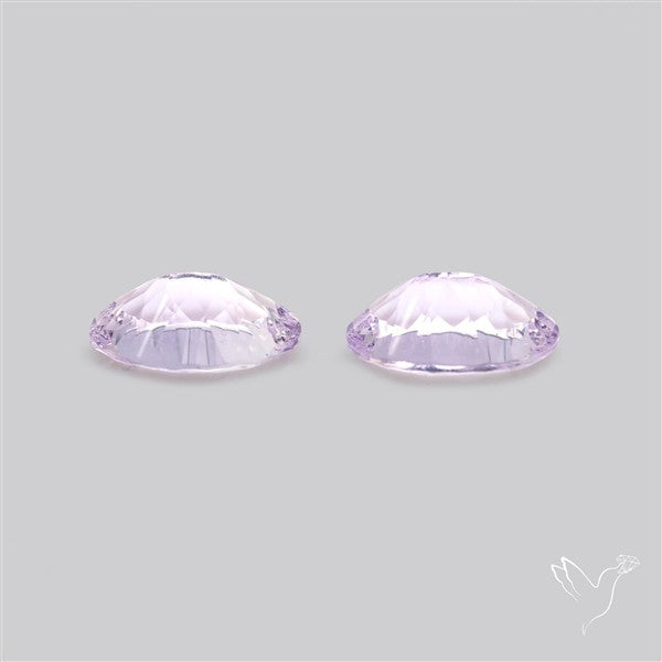 Millennium Cut Amethyst Pair Faceted Fine Gemstone