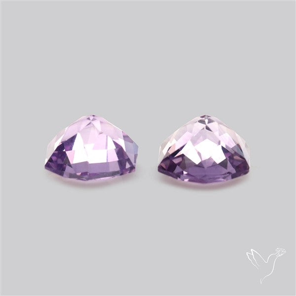 Checkerboard Faceted Amethyst Pair Fine Gemstone Hexagon