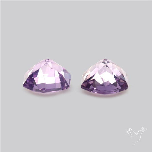 Checkerboard Faceted Amethyst Pair Fine Gemstone Hexagon