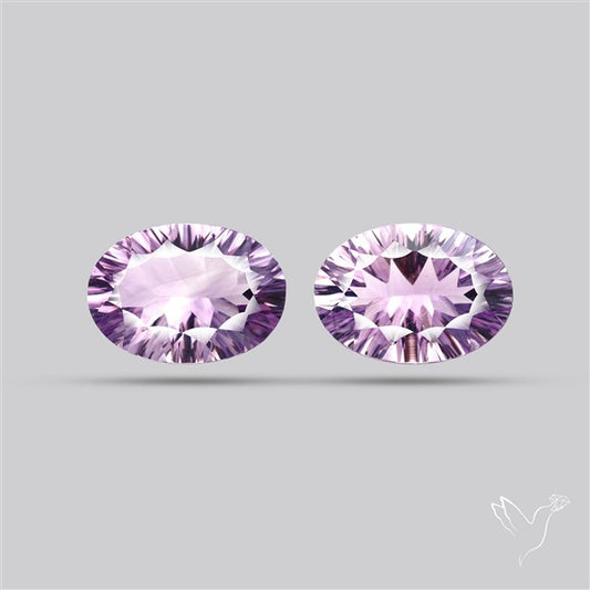 Millennium Cut Amethyst Pair Faceted Fine Gemstone