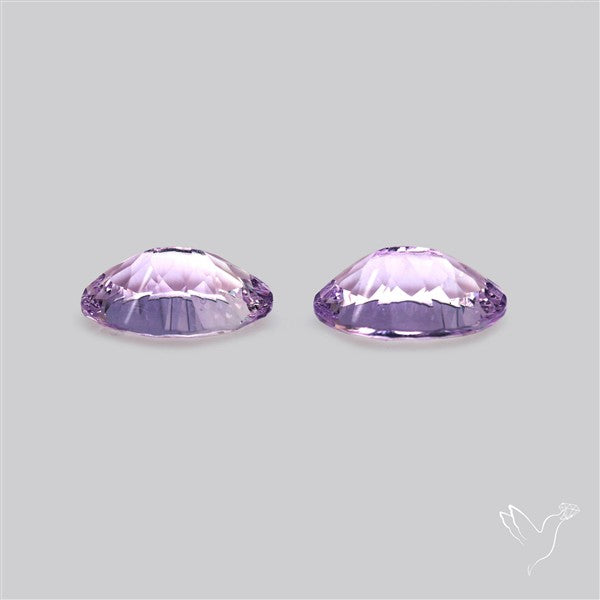 Millennium Cut Amethyst Pair Faceted Fine Gemstone