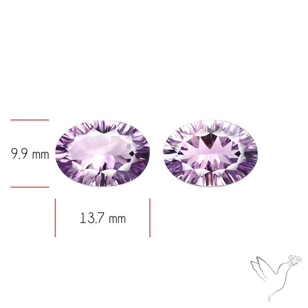 Millennium Cut Amethyst Pair Faceted Fine Gemstone
