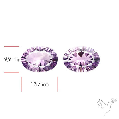Millennium Cut Amethyst Pair Faceted Fine Gemstone