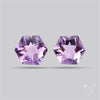 Checkerboard Faceted Amethyst Pair Fine Gemstone Hexagon