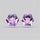 Checkerboard Faceted Amethyst Pair Fine Gemstone Hexagon