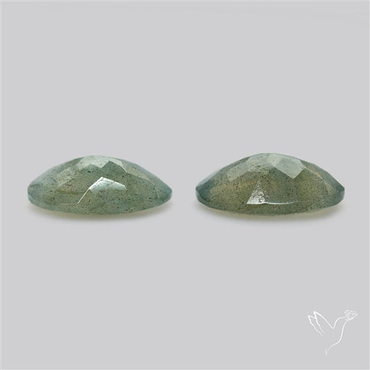 Faceted Blue Labradorite Pair