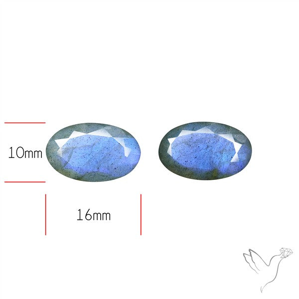 Faceted Blue Labradorite Pair