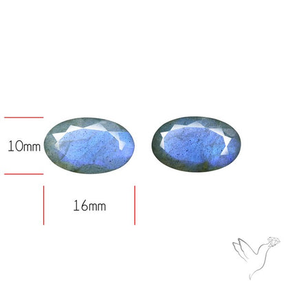 Faceted Blue Labradorite Pair