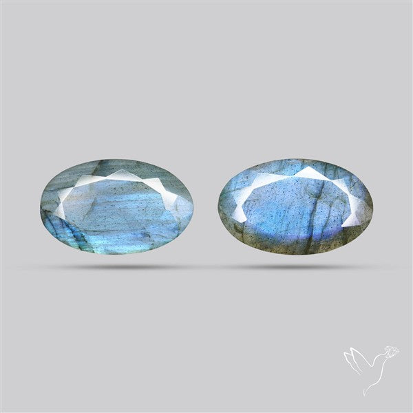 Faceted Blue Labradorite Pair
