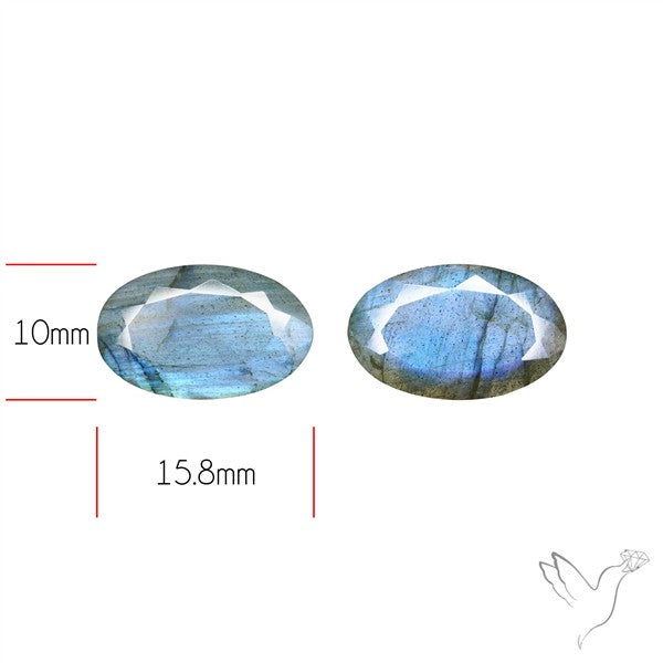 Faceted Blue Labradorite Pair