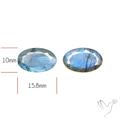 Faceted Blue Labradorite Pair