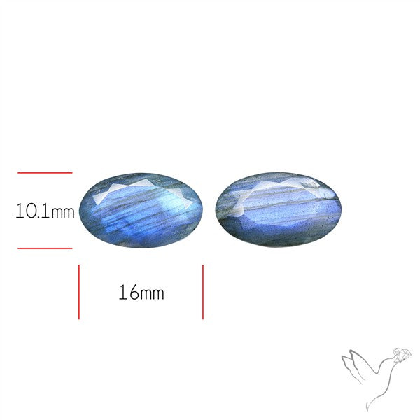 Faceted Blue Labradorite Pair