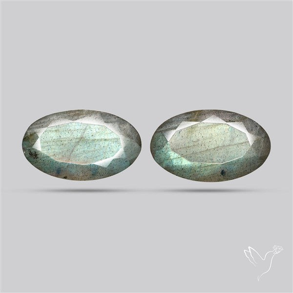 Faceted Blue Labradorite Pair