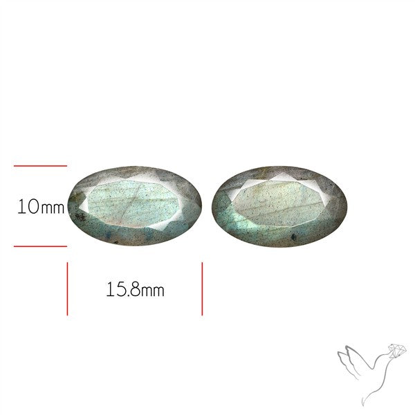 Faceted Blue Labradorite Pair