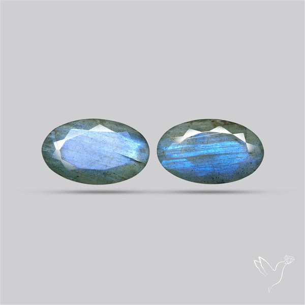Faceted Blue Labradorite Pair
