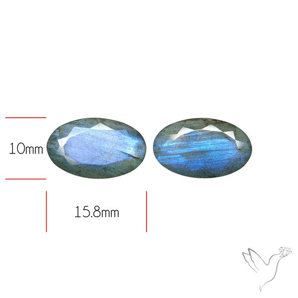 Faceted Blue Labradorite Pair